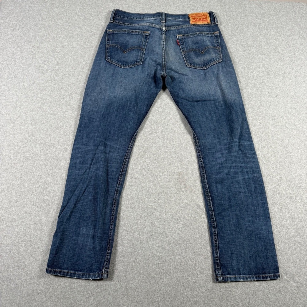 Levis 513 Slim Straight Jeans Mens 32x30 Medium Wash Blue Denim Western Classic